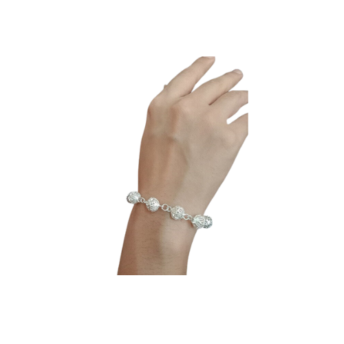 Silver Ball Charm Bracelet | Elegant Wrist Accessory
