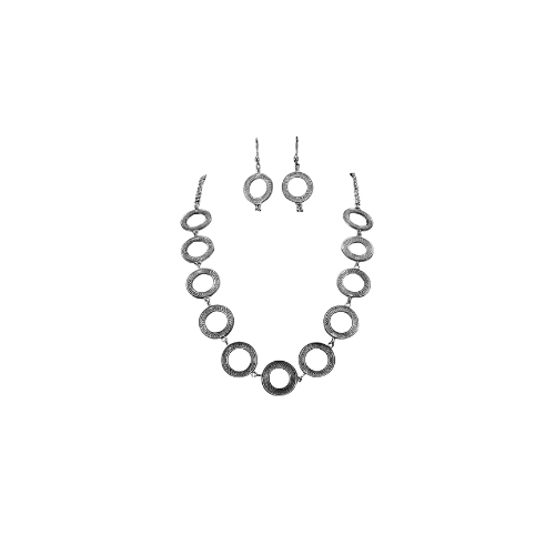 Silver circle chain necklace